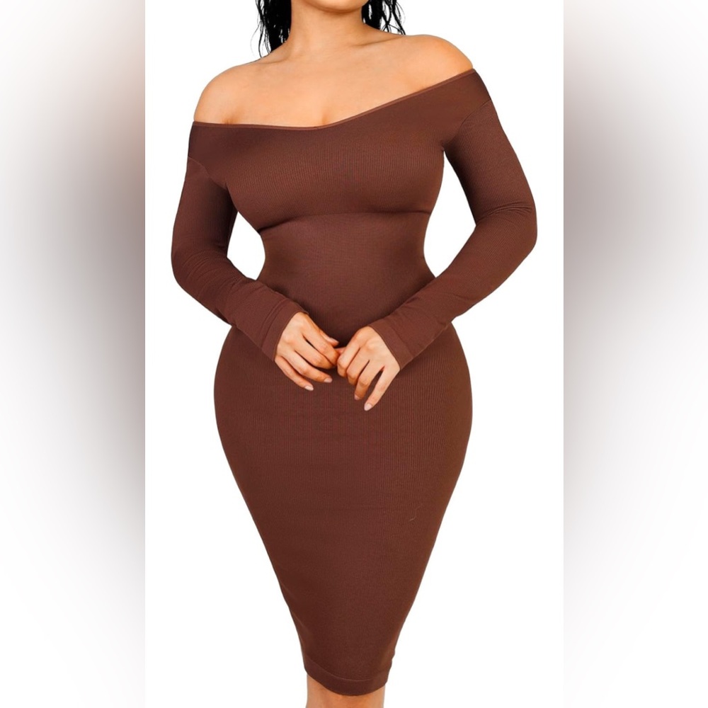 NWT Bodycon Shapewear Knit Long sleeve dress Size XS/S